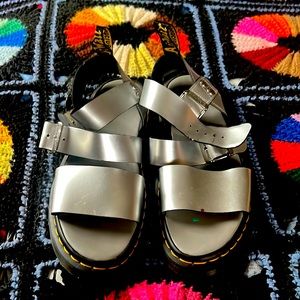 Dr. Martens Air Wair gladiator sandals size 9 in silver metallic